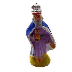 Paul Fouque Santons Standing Wise Man Nativity Figurine Miniature Vintage 1950's